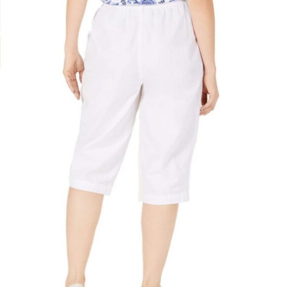 Karen Scott White Comfort Waist High Rise Skimmer Shorts S Small Modest - Picture 3 of 11